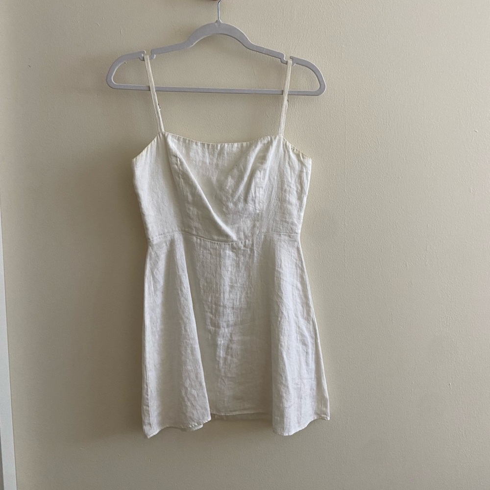 Vintage Reformation White Linen Mini Dress